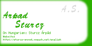 arpad sturcz business card